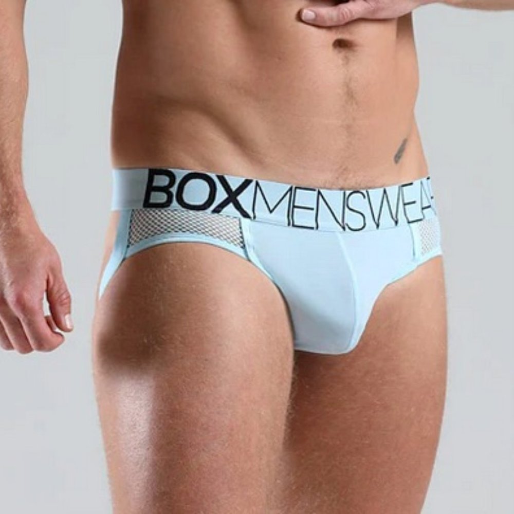 Totally Transparent Varsity Mesh Jockstrap - Crystal Blue